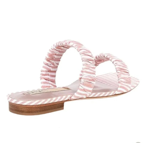 Deltan Sandal Cora Stripe Print Two Band Slides Size 6 NWT - Picture 3 of 10